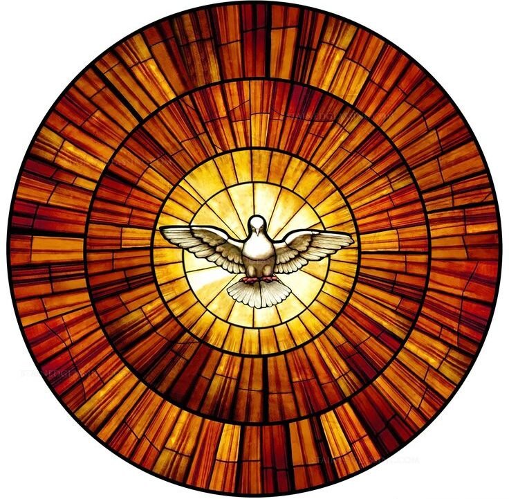 _Holy Spirit in Radiant Glory_ Religious Stained Glass Window